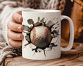 3d Baseball Coffee Cup Mug Wrap 11oz - 15oz Mugs Cliparts Sublimation Design PNG Template Download Digital File