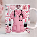 Inflated Nurse Mug Wrap PNG, Nurse Appreciation 11Oz & 15Oz Mug PNG, 3d Nursing Sublimation Design
