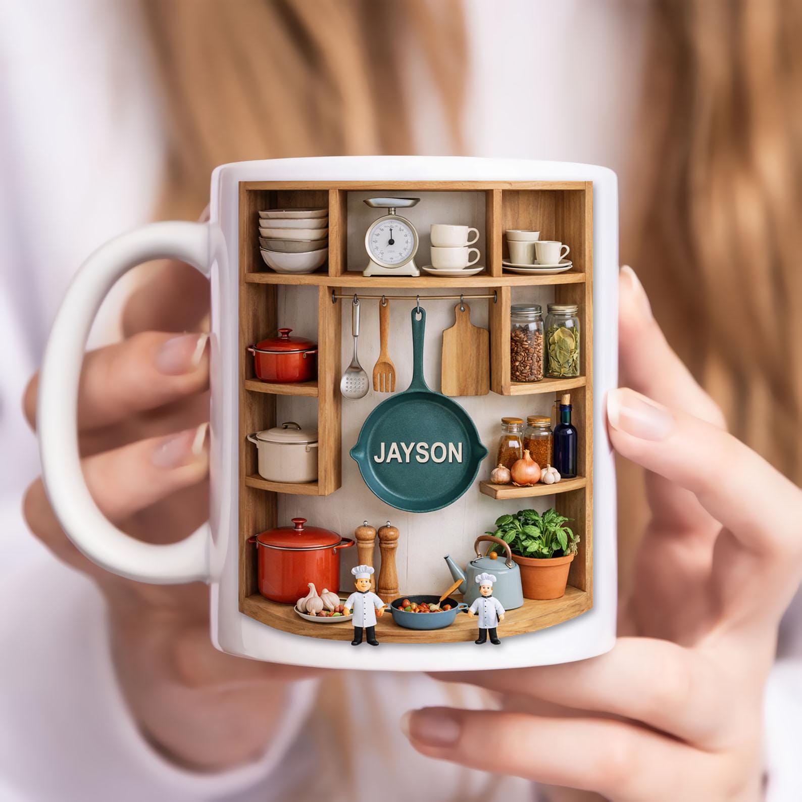 DIGITAL FILE Custom Name Cooking Mug Wrap Png, Faux 3D Chef 11oz Mug Wrap, Love Cooking Coffee Mug, 3D Kitchen Mug Png, Gift for Chef Mug