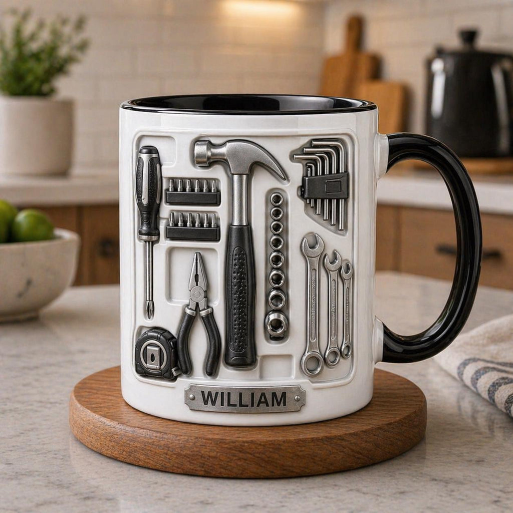 Personalized Mechanic Mug Custom Name Tools Gift Handyman Coffee Cup