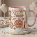 Jewelry Making Mug 3D, Handmade Jewelry Lover Mug, Custom Name Coffee Cup, Faux 3D Effect Mug