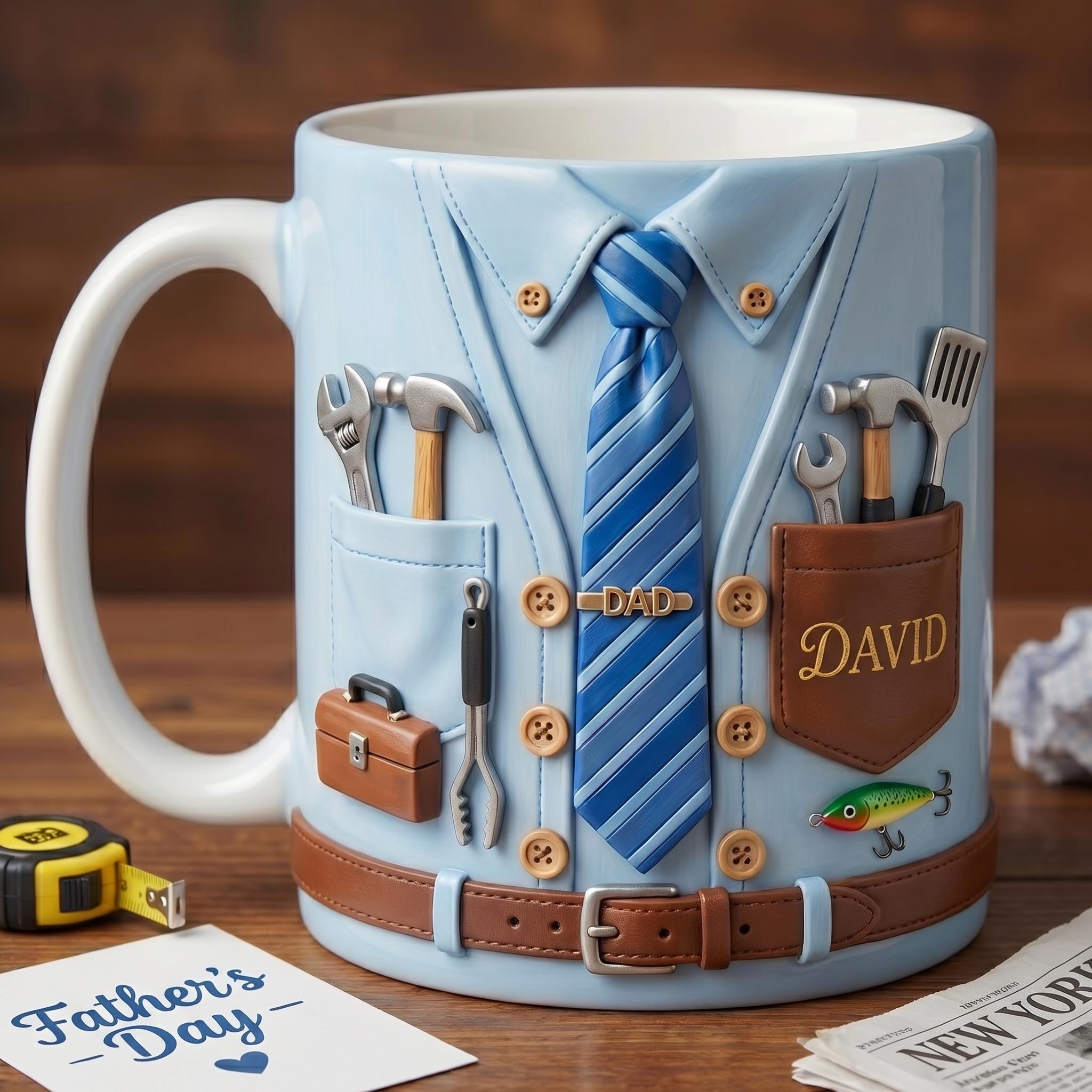 Personalized Dad Mug with Name, Custom Dad Coffee Mug, Father's Day Gift for Dad, Handy Dad Tool Mug, Gift for Him Cup
