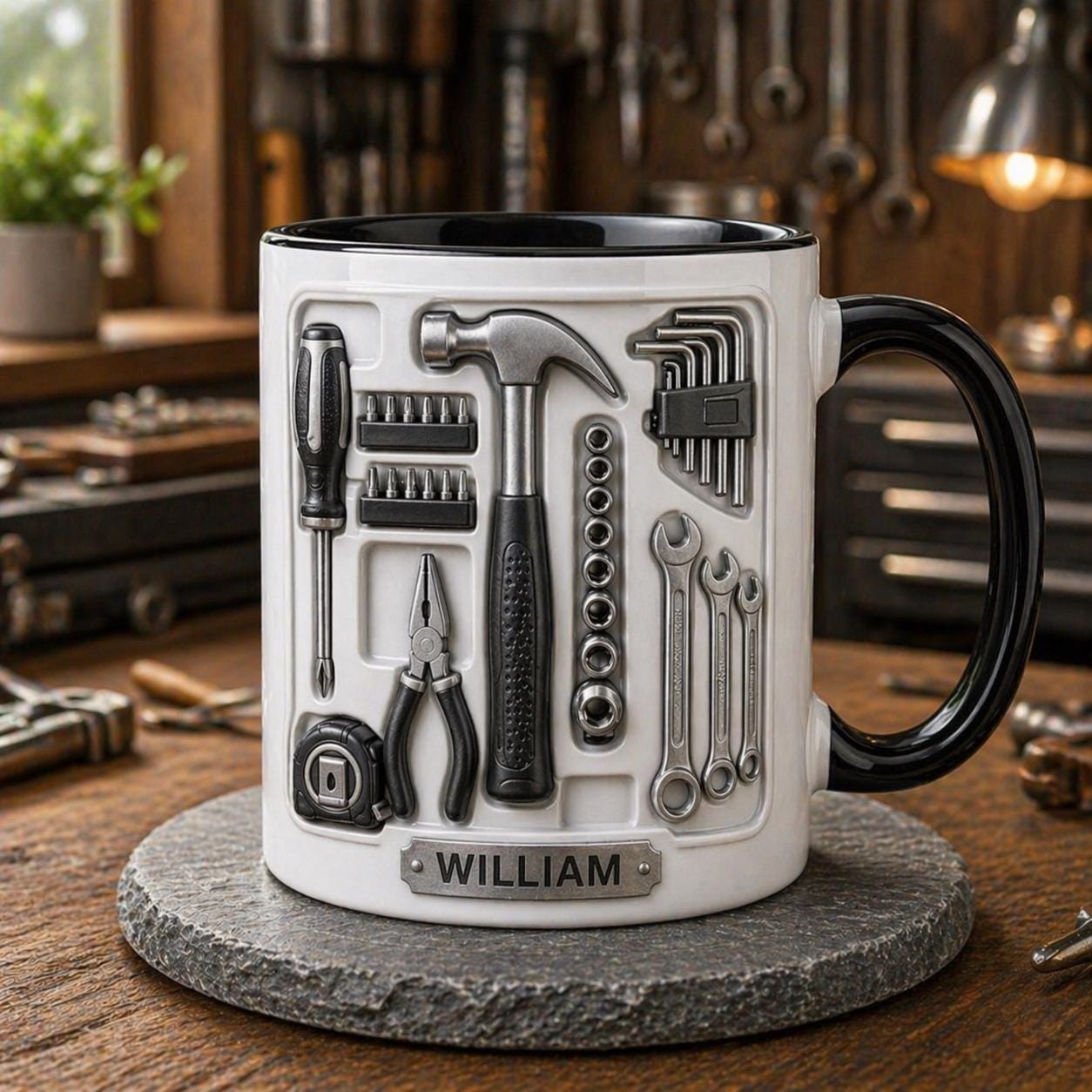 Personalized Mechanic Mug Custom Name Tools Gift Handyman Coffee Cup