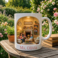Personalized Family Mug,Custom Name Coffee Cup,Cozy Miniature Home Scene Design,Unique Gift for Mom Grandma,Warm Family Gathering CeramicCup