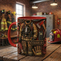 Personalized Firefighter Mug, Custom Name Ceramic Coffee Cup, Fire Academy Graduation Gift
