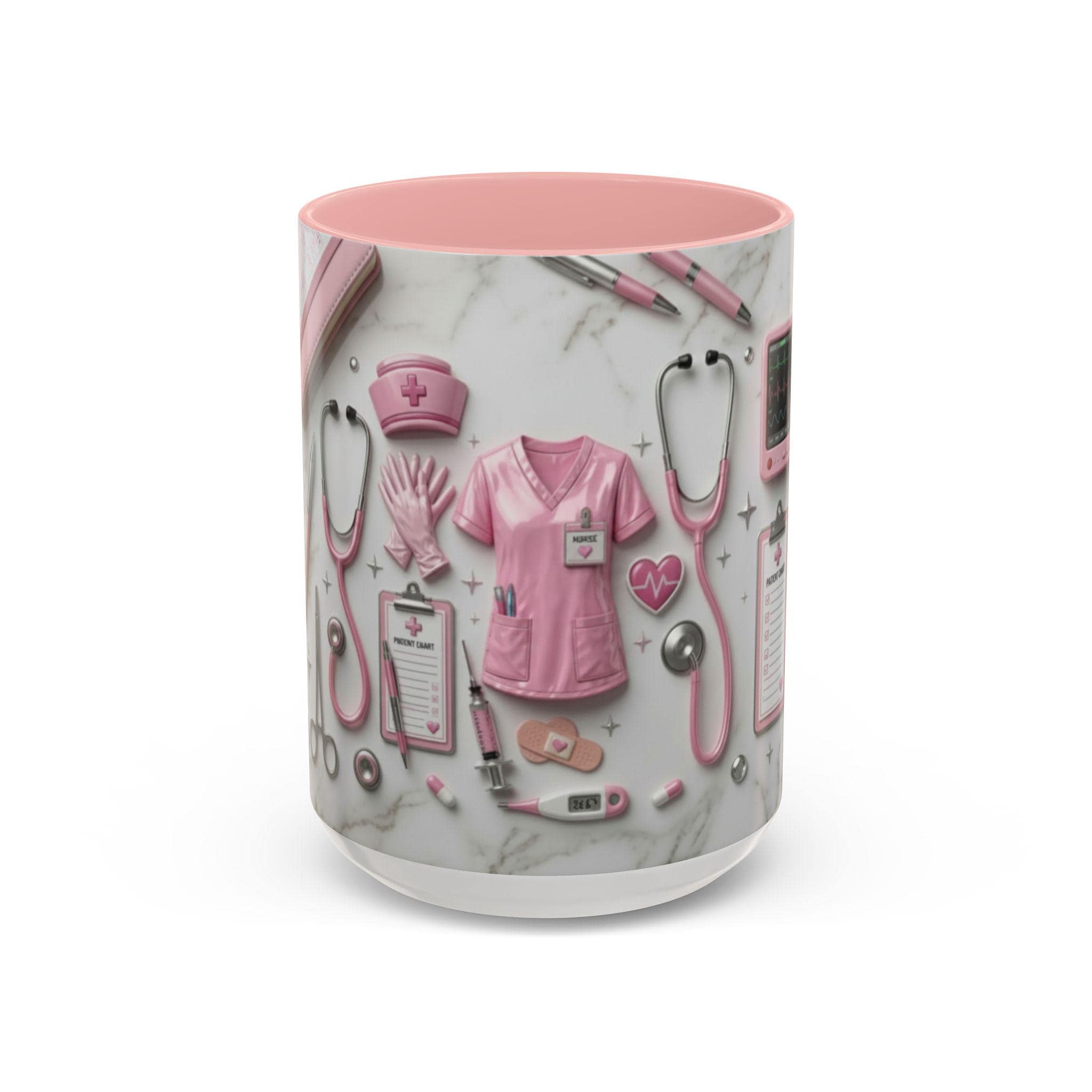 Nurse Life Embossed Mug, Coffee Cup, Nurse Gift, Medical Staff Mug,Crystal Style Medical Icons, Gift For Nurses Nurse Appreciation Gift