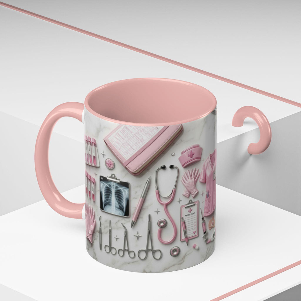 Nurse Life Embossed Mug, Coffee Cup, Nurse Gift, Medical Staff Mug,Crystal Style Medical Icons, Gift For Nurses Nurse Appreciation Gift