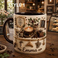 Personalized 3D Illusion Coffee Mug, Custom Name Barista Gift, Ceramic Latte Cup