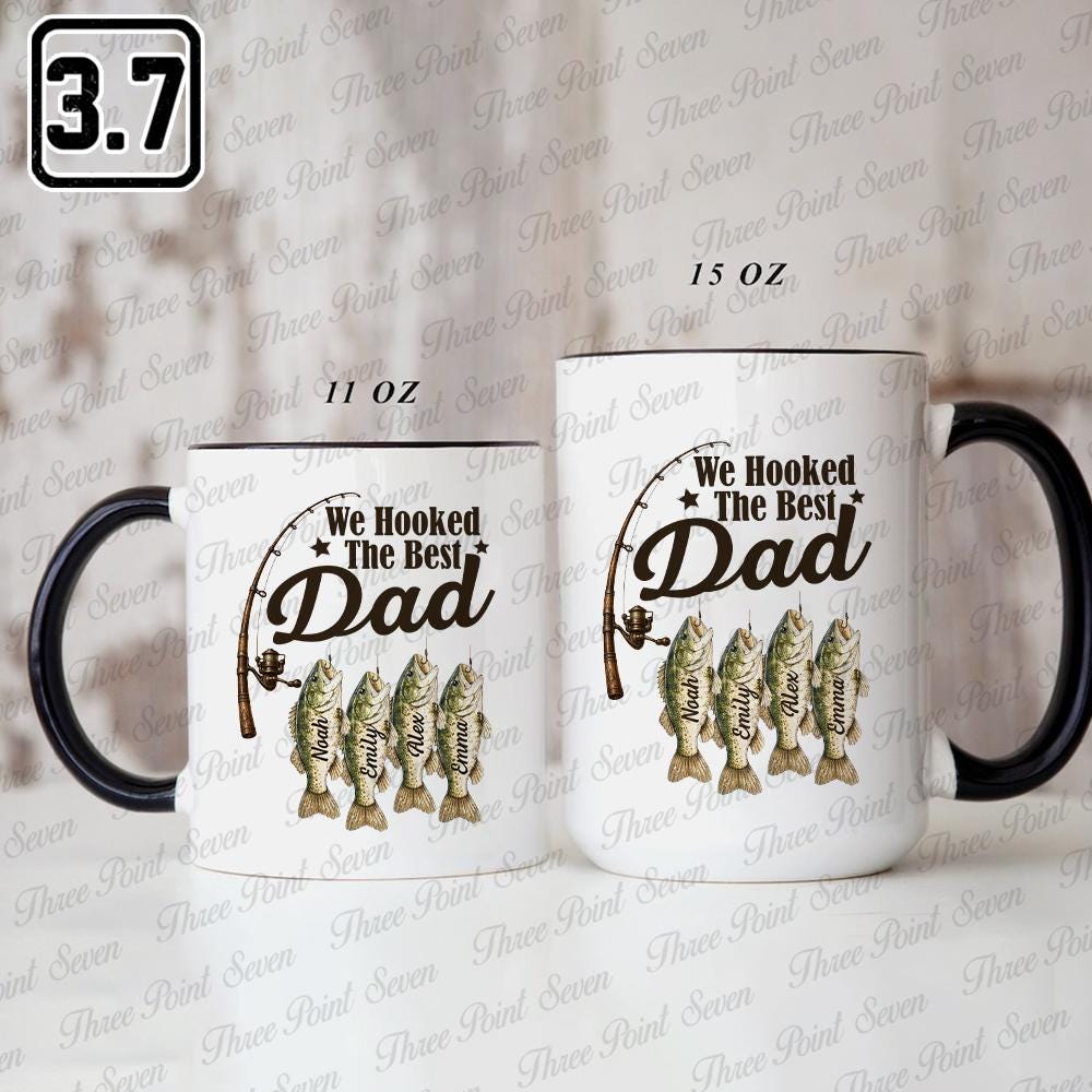 Personalized Best Fishing Dad Mug, Father's Day Gift, Custom Dad Mug with Kids' Names TN1839