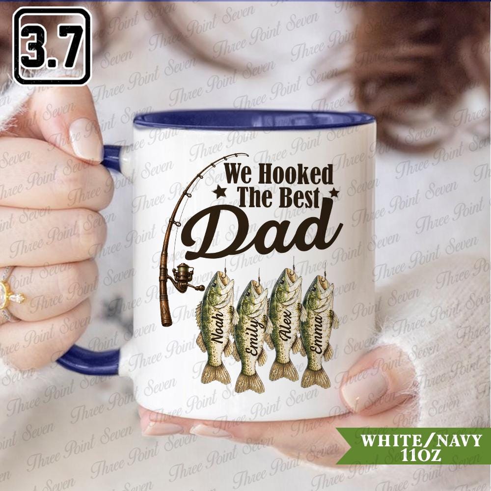 Personalized Best Fishing Dad Mug, Father's Day Gift, Custom Dad Mug with Kids' Names TN1839