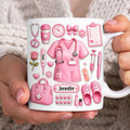 Digital File Custom Name Nurse 11oz Mug Wrap, Faux 3D Pink Nurse 11oz Mug Template, Medical 11oz Mug Png, Doctor Coffee Mug Wrap, Nurse Mug