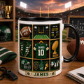 CUSTOM Football Mug with Name, Personalized Football Player Mug, Custom Sports Mug, Football Fan Gift, Team Jersey Mug, Athlete Gift for Him