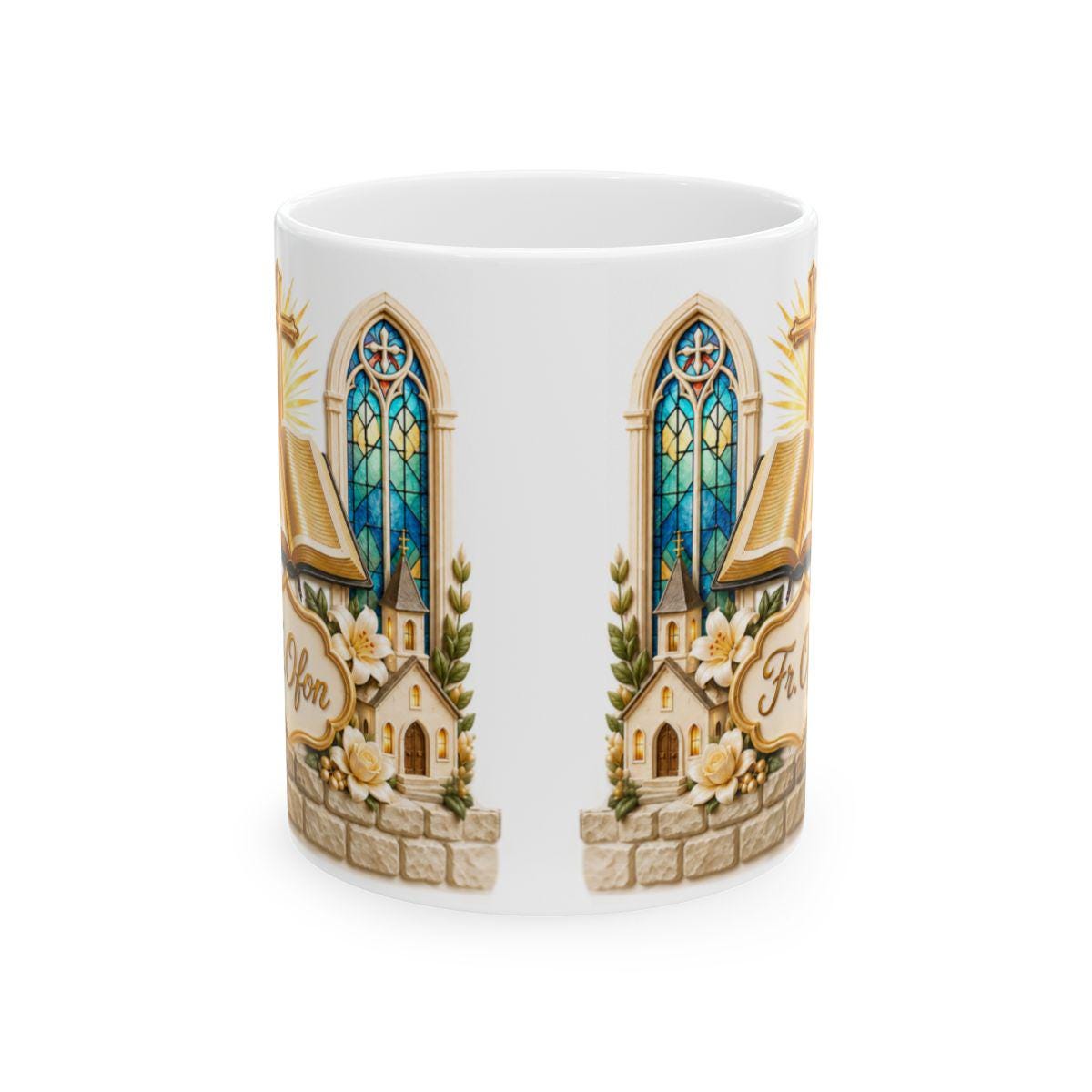 Personalized Christian Mug, Bible Cross Faith Coffee Mug, Custom Name Religious Gift