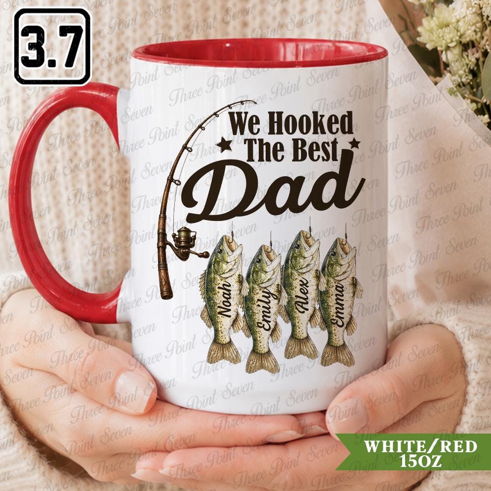 Personalized Best Fishing Dad Mug, Father's Day Gift, Custom Dad Mug with Kids' Names TN1839