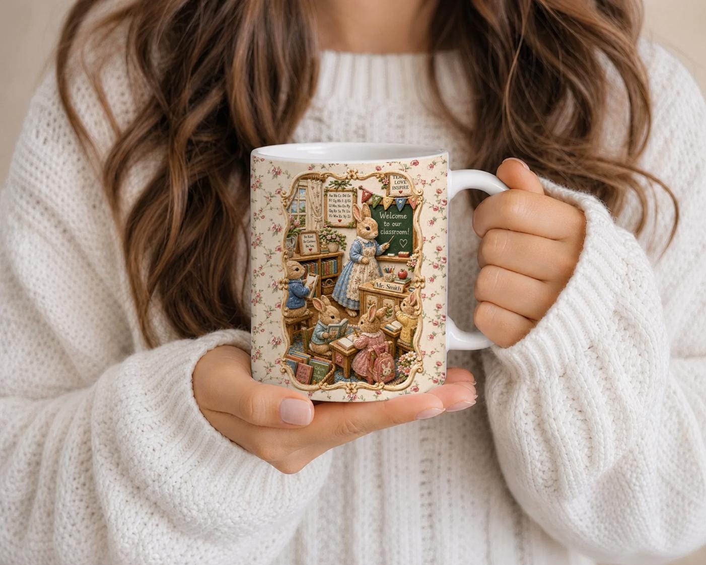 Personalized Teacher Mug, Only 2D Print Mini Classroom Cup, Teacher Appreciation Gift, Welcome To Class, Unique Educator Gift