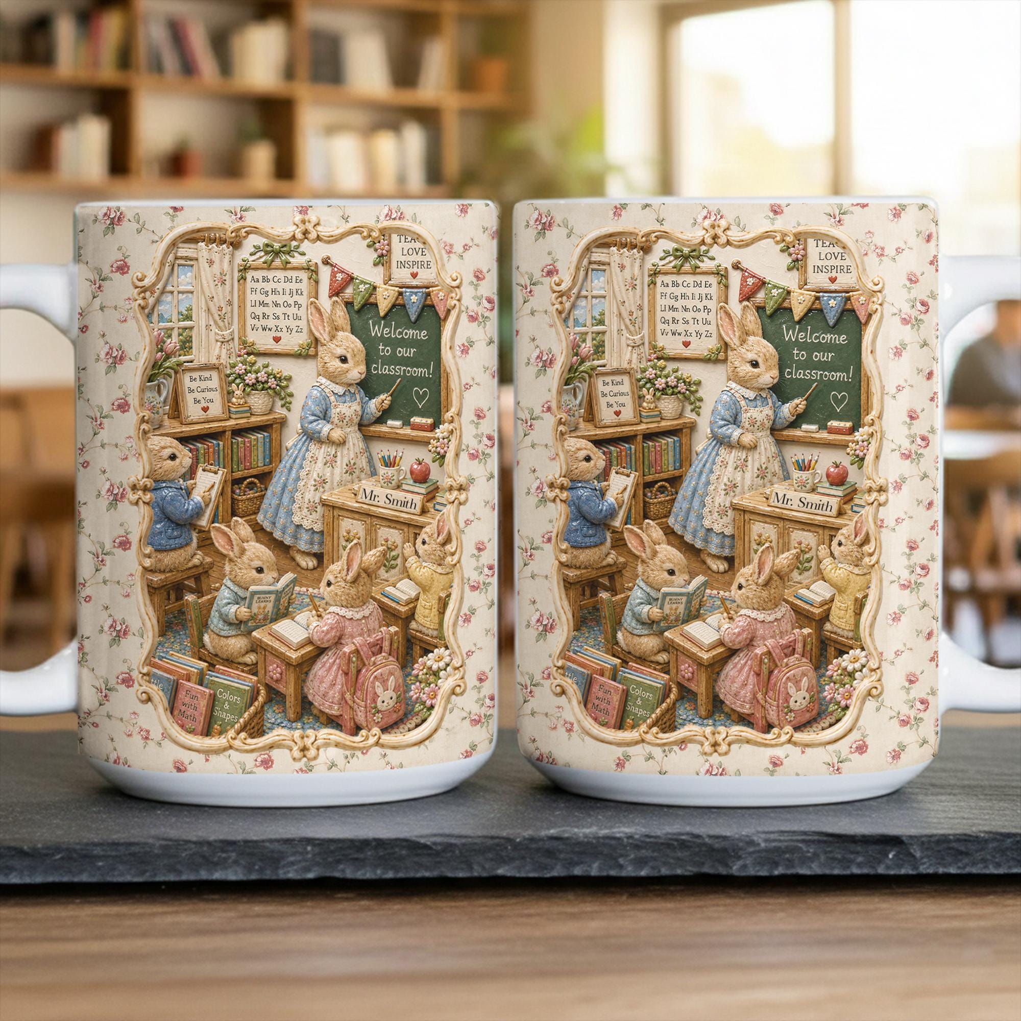 Personalized Teacher Mug, Only 2D Print Mini Classroom Cup, Teacher Appreciation Gift, Welcome To Class, Unique Educator Gift