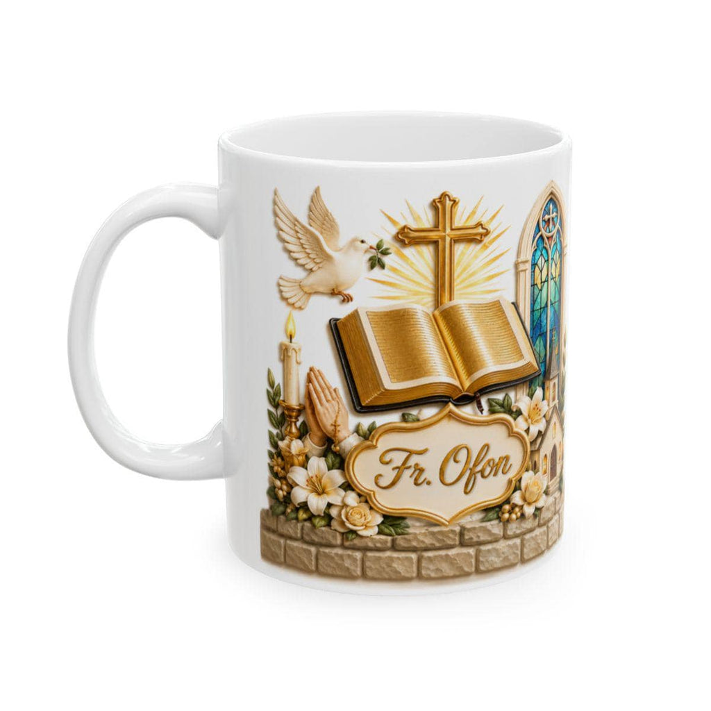 Personalized Christian Mug, Bible Cross Faith Coffee Mug, Custom Name Religious Gift
