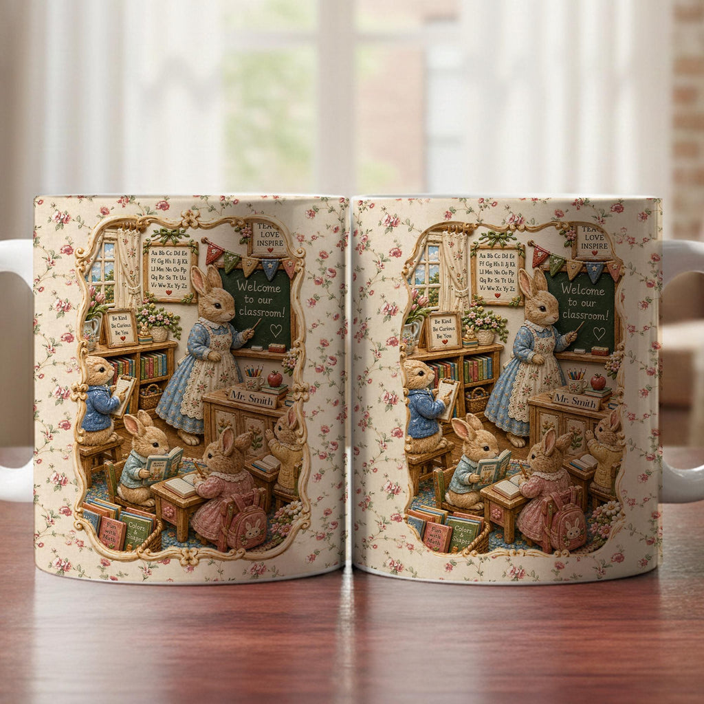 Personalized Teacher Mug, Only 2D Print Mini Classroom Cup, Teacher Appreciation Gift, Welcome To Class, Unique Educator Gift
