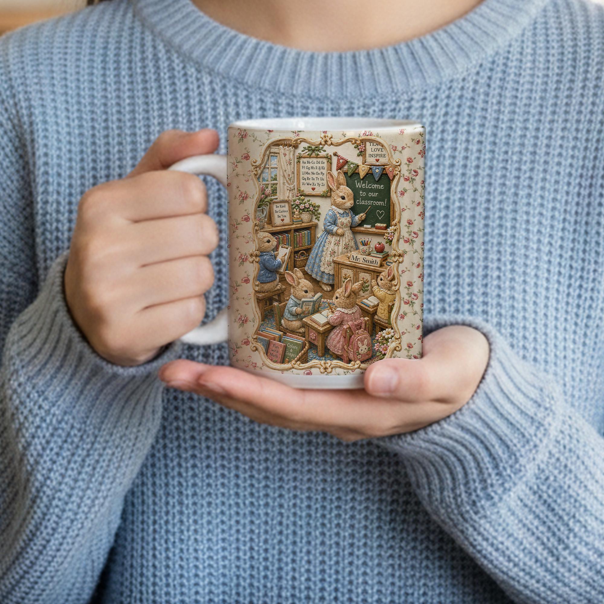 Personalized Teacher Mug, Only 2D Print Mini Classroom Cup, Teacher Appreciation Gift, Welcome To Class, Unique Educator Gift